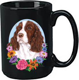 Springer Spaniel - Liver and White - Best of Breed Ceramic 15 oz Coffee Black Mug