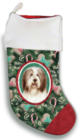 Bearded Collie - Brown and White - Best of Breed Christmas Stocking