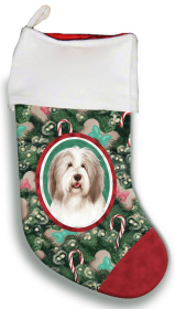Bearded Collie - Fawn and White - Best of Breed Christmas Stocking