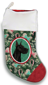 Great Dane - Black - Cropped - Best of Breed Christmas Stocking