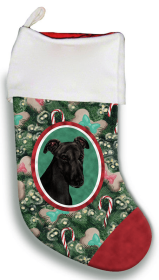 Greyhound - Black - Best of Breed Christmas Stocking