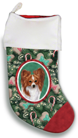 Papillion - Red and White - Best of Breed Christmas Stocking