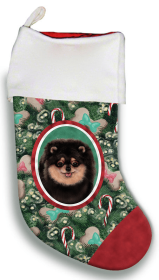 Pomeranian - Black and Tan - Best of Breed Christmas Stocking