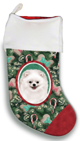 Pomeranian - White - Best of Breed Christmas Stocking