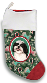Shih Tzu - Black and White - Best of Breed Christmas Stocking