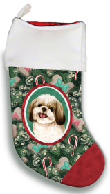 Shih Tzu - Gold and White - Best of Breed Christmas Stocking
