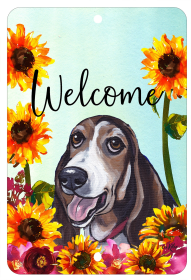 Basset Hound - HHS Welcome Indoor/Outdoor Aluminum Sign