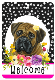 Bullmastiff - HHS Paw Prints Welcome Indoor/Outdoor Aluminum Sign