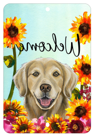Golden Retriever - HHS Welcome Indoor/Outdoor Aluminum Sign