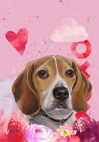Beagle - Hippie Hound Studios Valentines Garden Flags