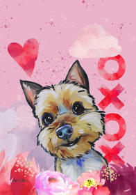 Yorkie - Hippie Hound Studios Valentines Garden Flags