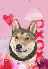 Alaskan Malamute - Hippie Hound Studios Valentines Garden Flags