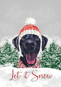 Labrador Retriever - Black - Hippie Hound Studios Christmas House Flags