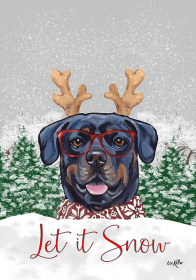 Rottweiler - Hippie Hound Studios Christmas House Flags