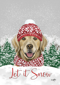 Golden Retriever - Hippie Hound Studios Christmas House Flags