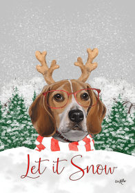 Beagle - Hippie Hound Studios Christmas House Flags