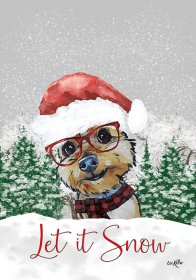 Yorkie - Hippie Hound Studios Christmas House Flags