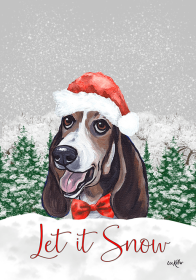 Basset Hound - Hippie Hound Studios Christmas House Flags