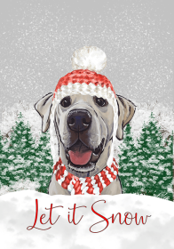 Labrador Retriever - Yellow and White - Hippie Hound Studios Christmas House Flags