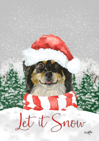 Border Collie - Hippie Hound Studios Christmas House Flags