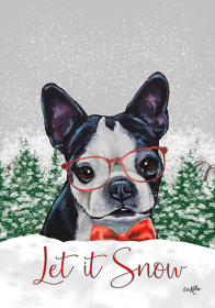 Boston Terrier - Hippie Hound Studios Christmas House Flags