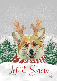 Corgi - Hippie Hound Studios Christmas House Flags
