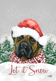 Bullmastiff - Hippie Hound Studios Christmas House Flags