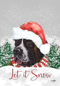 Saint Bernard - Hippie Hound Studios Christmas House Flags
