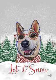 Australian Cattle Dog - Hippie Hound Studios Christmas House Flags
