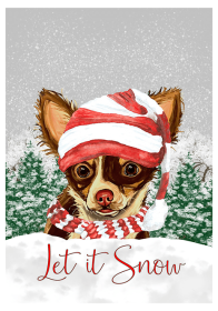 Chihuahua - Gizmo - Hippie Hound Studios Christmas House Flags