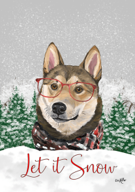 Alaskan Malamute - Hippie Hound Studios Christmas House Flags