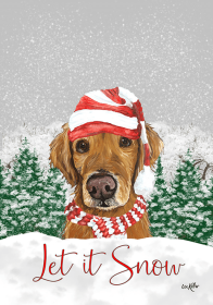 Golden Retriever - Red - Hippie Hound Studios Christmas House Flags