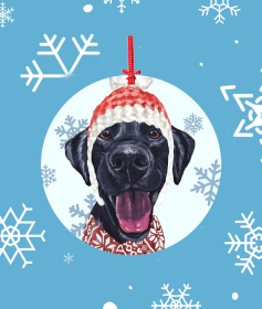 Labrador Retriever - Black - Hippie Hound Studios Christmas Tree Ornament