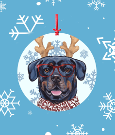 Rottweiler - Hippie Hound Studios Christmas Tree Ornament