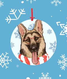 German Shepherd - Hippie Hound Studios Christmas Tree Ornament