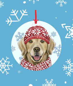 Golden Retriever - Hippie Hound Studios Christmas Tree Ornament