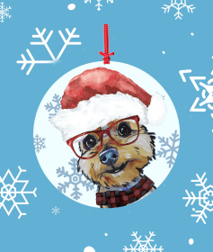 Yorkshire Terrier/Yorkie - Hippie Hound Studios Christmas Tree Ornament