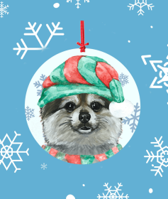 Pomeranian - Hippie Hound Studios Christmas Tree Ornament