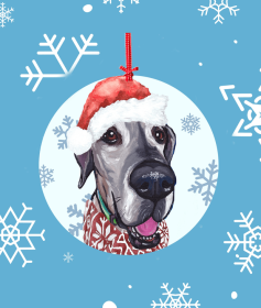 Great Dane - Hippie Hound Studios Christmas Tree Ornament