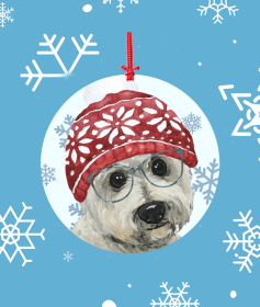 West Highland White Terrier/Westie - Hippie Hound Studios Christmas Tree Ornament