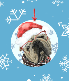 English Bulldog - Hippie Hound Studios Christmas Tree Ornament