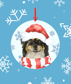 Border Collie - Hippie Hound Studios Christmas Tree Ornament