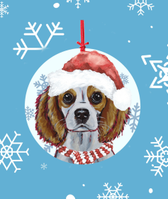Cavalier King Charles Spaniel - Hippie Hound Studios Christmas Tree Ornament