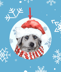 Australian Shepherd -   Hippie Hound Studios Christmas Tree Ornament
