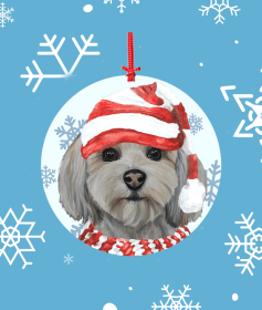 Havanese - Cream - Hippie Hound Studios Christmas Tree Ornament