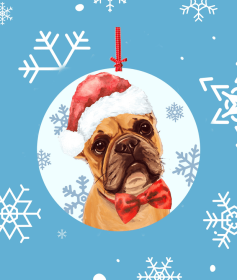 French Bulldog - Cream - Hippie Hound Studios Christmas Tree Ornament