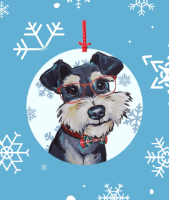 Schnauzer - Hippie Hound Studios Christmas Tree Ornament