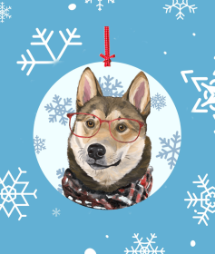 Alaskan Malamute - Hippie Hound Studios Christmas Tree Ornament