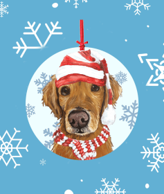 Golden Retriever - Red - Hippie Hound Studios Christmas Tree Ornament
