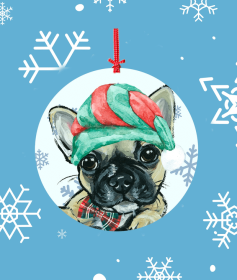 French Bulldog - Tan - Hippie Hound Studios Christmas Tree Ornament